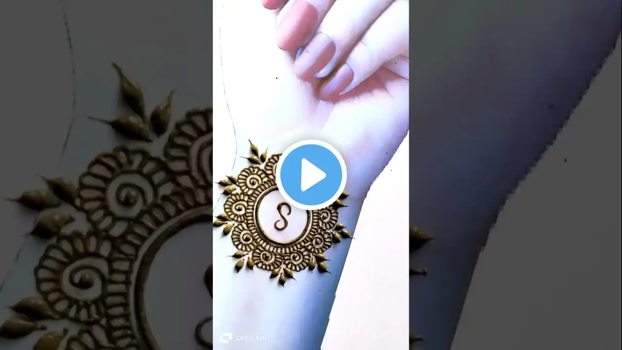 Beautiful S Letter Mehndi Design #shorts #mehndi #henna #trending #youtubeshorts #viral