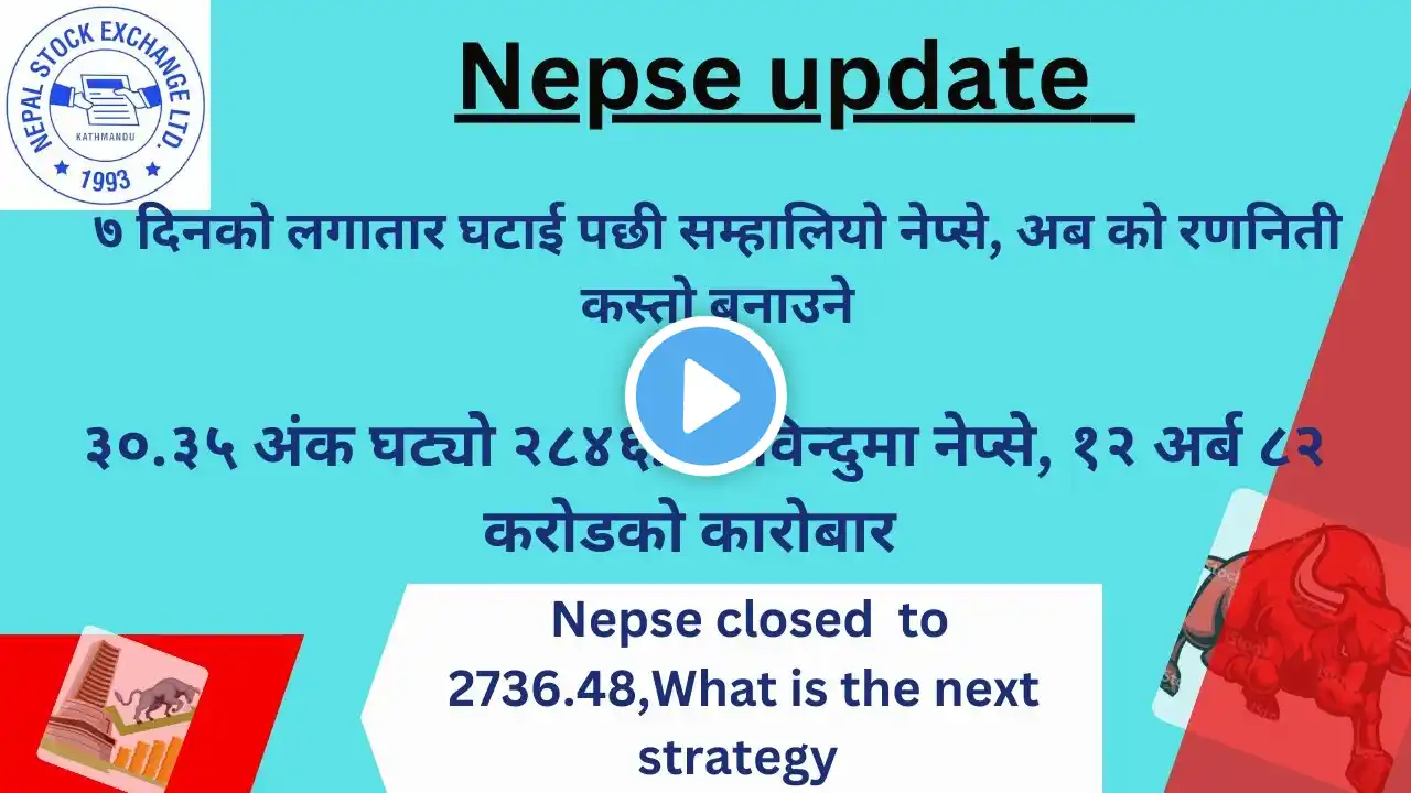 NEPSE Update Daily।  सम्हालियो नेप्से, अब को रणनिती कस्तो बनाउने।Market update।