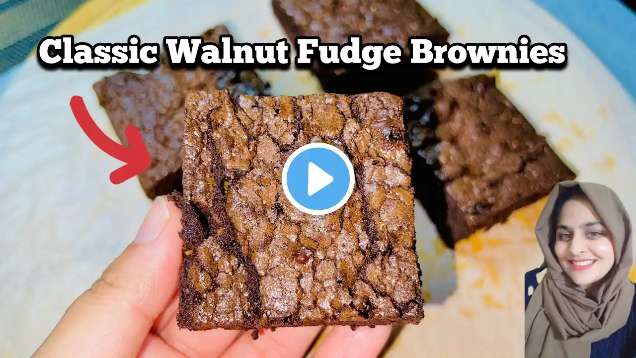 Classic Walnut Fudge Brownies | How to make chocolate Fudge Brownies | Fudge Brownie | @rubabkanwalr