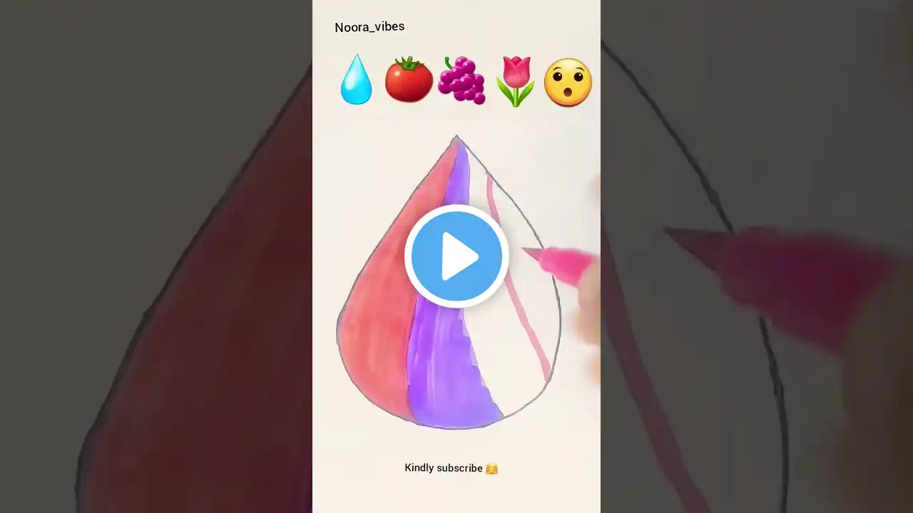 💧🍅🍇🌷😯 easy drawing #art #shorts #coloring #painting #satisfying #youtubeshorts