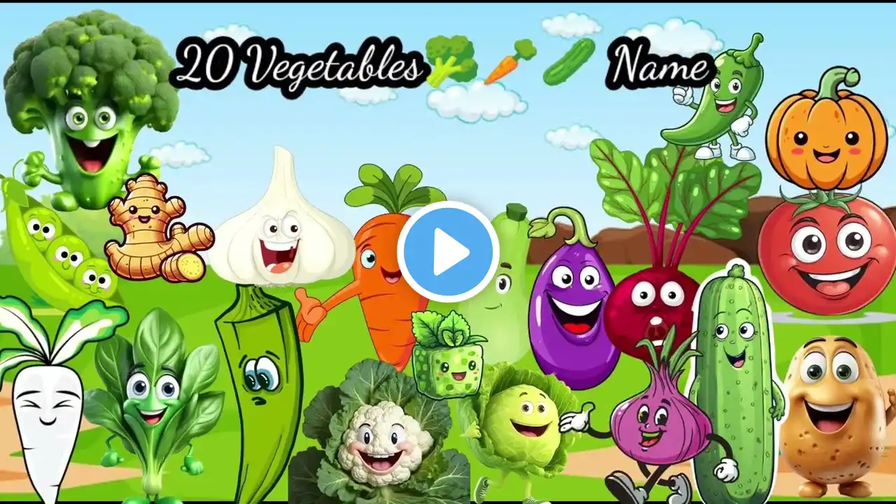 20 Vegetables Name | Vegetables Name in Hindi and English | सब्जीयो के नाम |#vegetables #vegetable