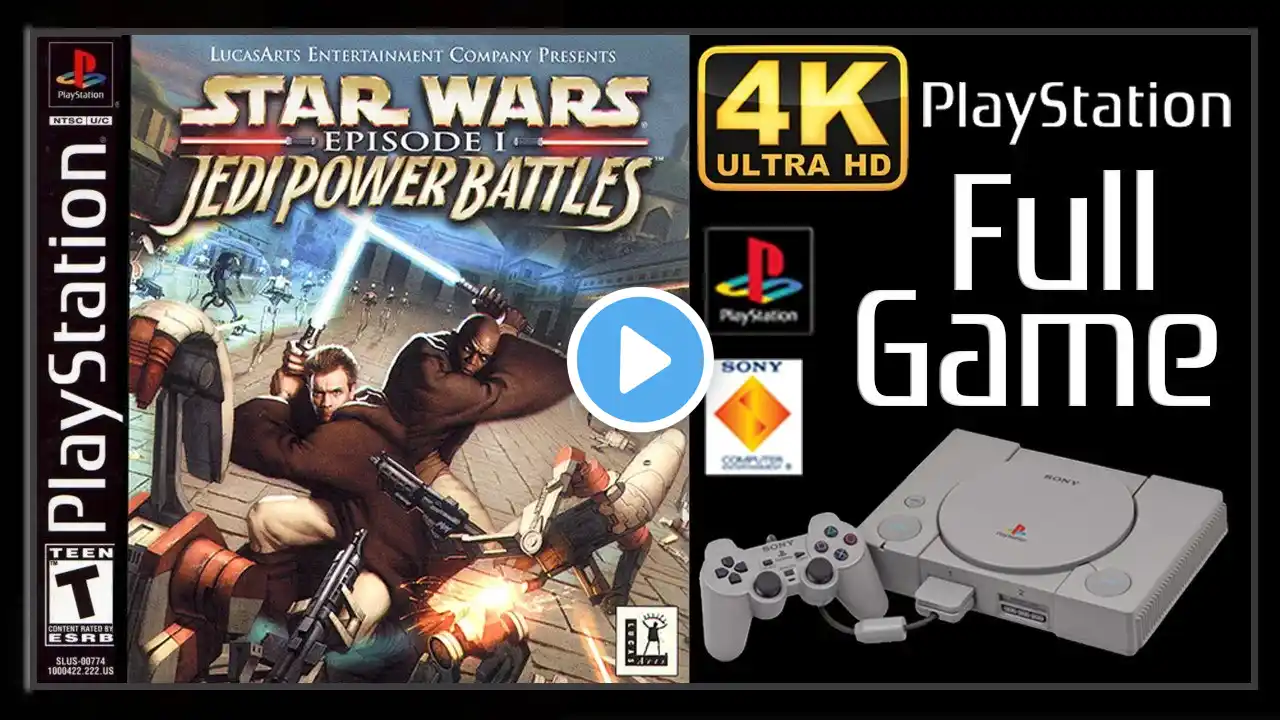 Star Wars Episode I: Jedi Power Battles (PS1) - Full Game Walkthrough / Longplay (4K60ᶠᵖˢ)