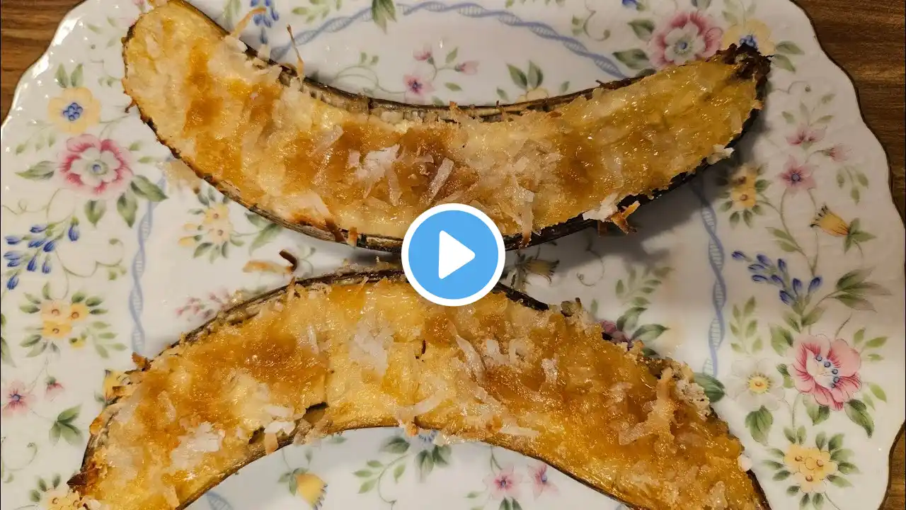 Airfryer Banana split with sweetened coconut flakes taste good/Beybs Recipes