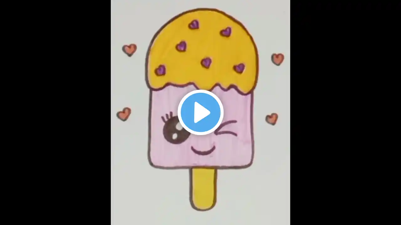 Cute Popsicle Stick Ice Cream Drawing