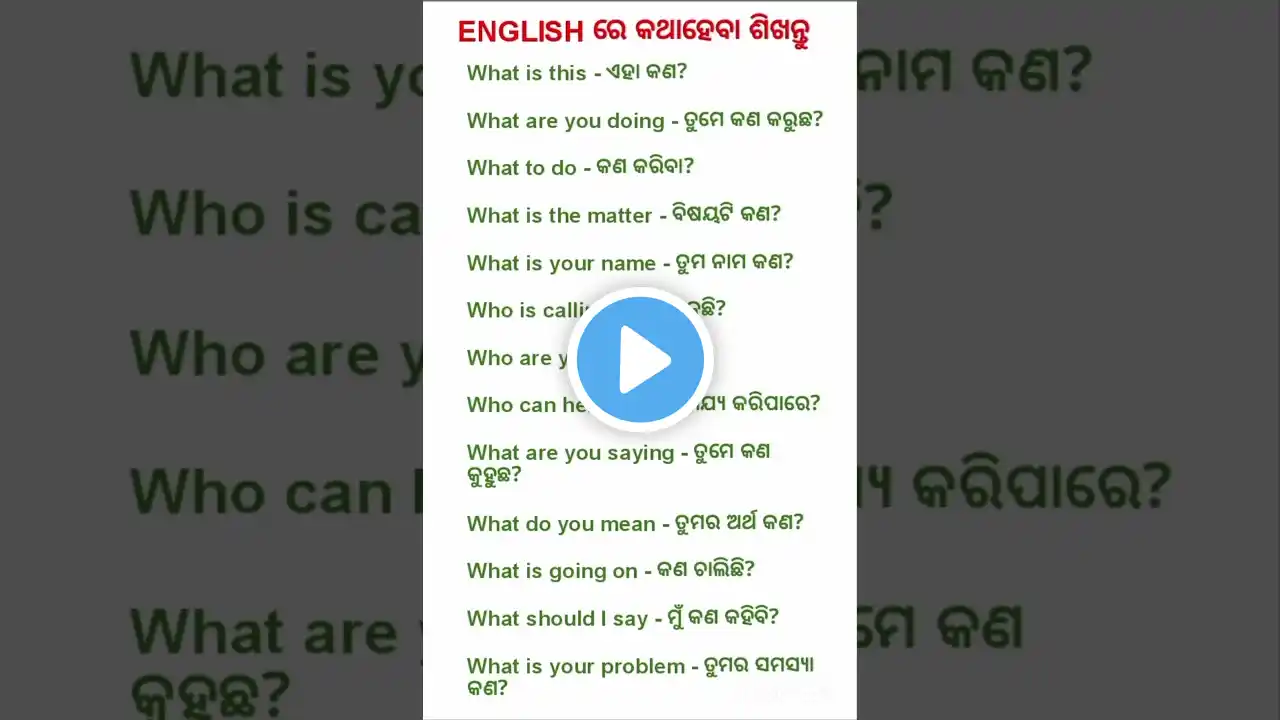 Spoken english classes odia | odia to english translation | short sentences odia | odia #shorts