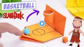 Easy Origami Mini Toy Basketball slam Dunk || Moving Paper toys pop it