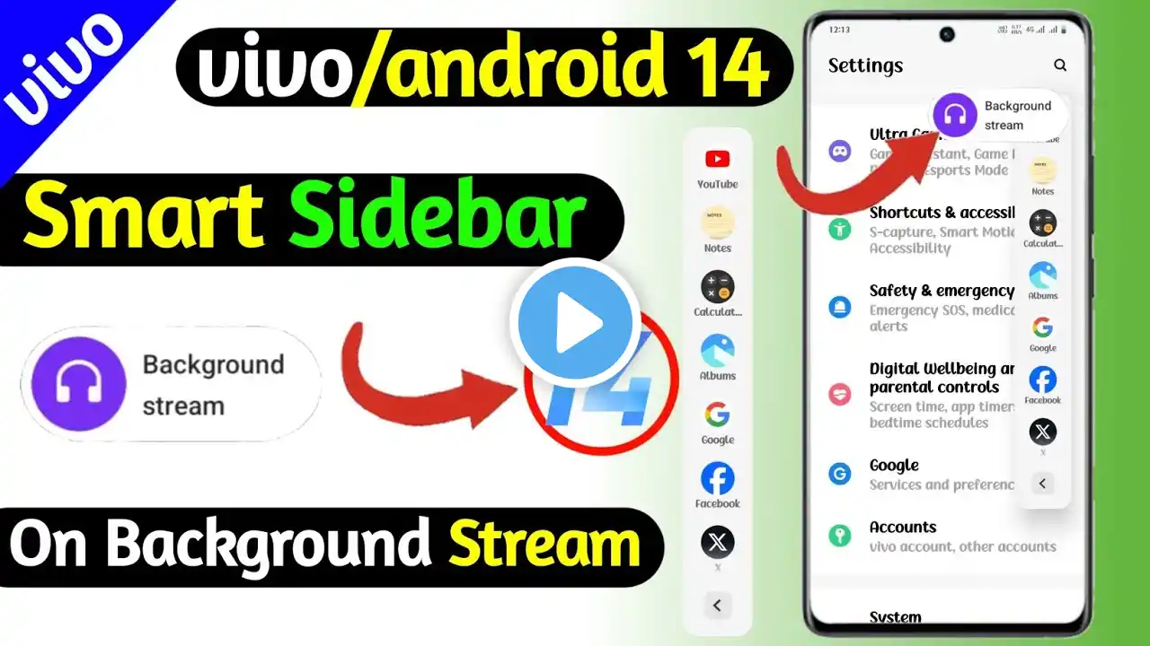 enable background stream on vivo | vivo funtouch os 14 smart sidebar background stream