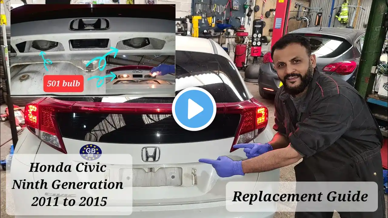 how to change Registration Lamp on Honda Civic mk 9 #numberplate