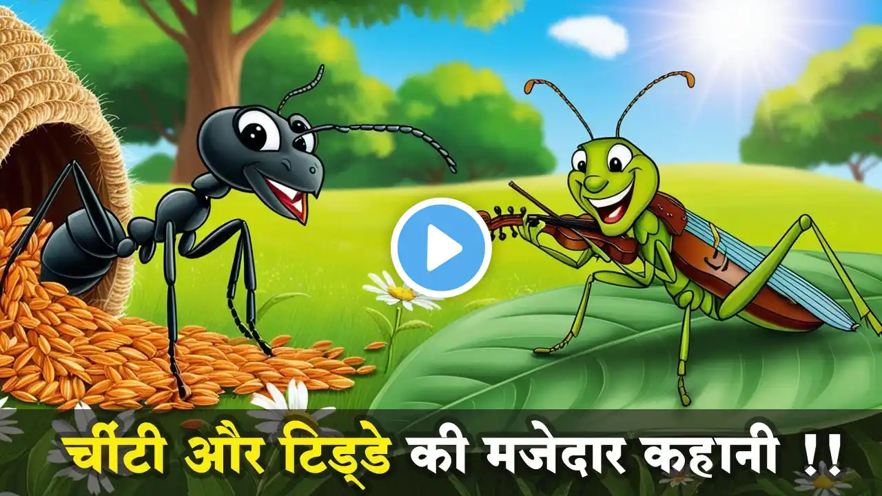 चींटी 🐜 और टिड्डे 🦗 की मजेदार कहानी !! Funny story of ant and grasshopper !! ‪@thetitaniam_ai‬