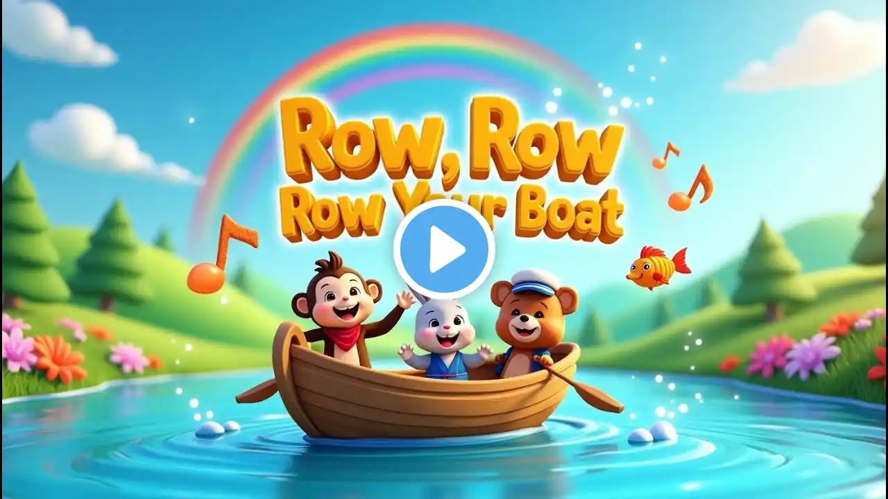 Row Row Row Your Boat (Sea Adventure!) 🚣♂️ | Nursery Rhymes & Kids Songs with Lyrics #nurseryrhymes