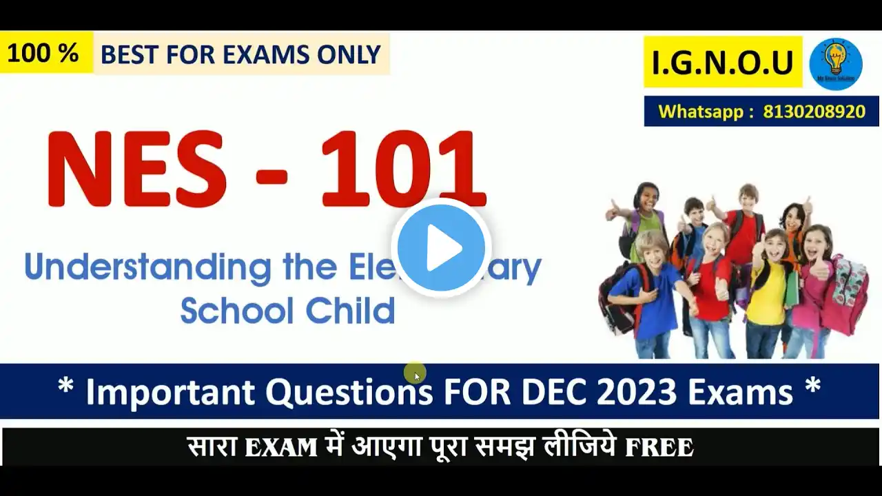 NES 101 Guess Papers for December 2023 Exam|IGNOU Guess Paper|Important Question for Exam|100% Marks