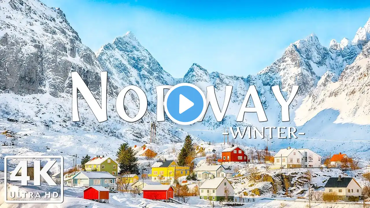 Winter Norway 4K Ultra HD • Stunning Footage, Scenic Relaxation Film with Calming Piano Music