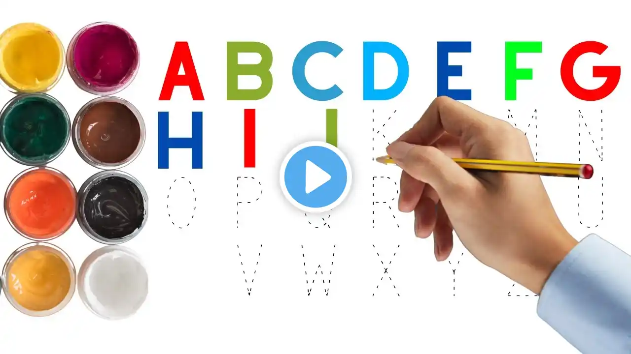 ABCDEFGHIJKLMNOPQRSTUVWXYZ || 1234567890 || How to Draw and Paint ABC & 123 for Kids