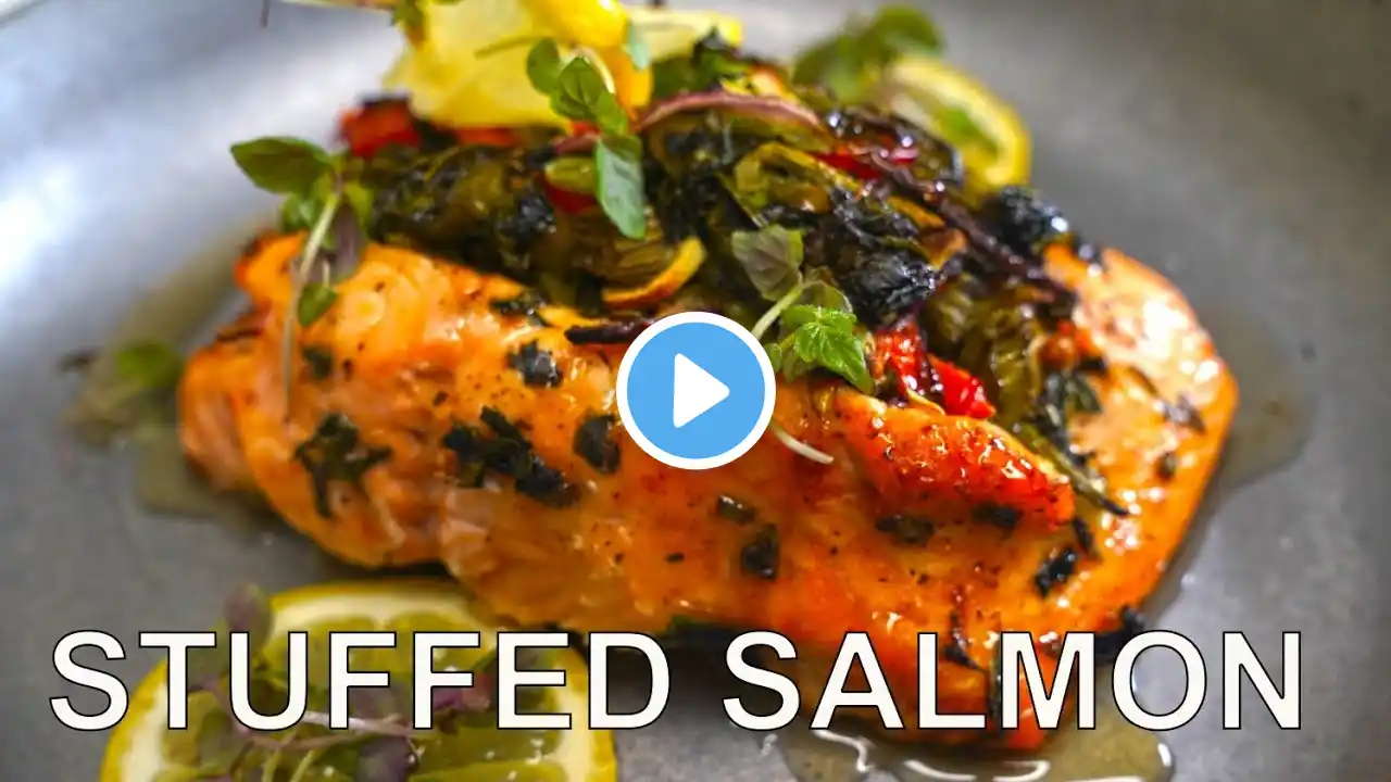 AIR FRYER STUFFED SALMON we have been cooking it wrong all this time #airfryer #howtomake