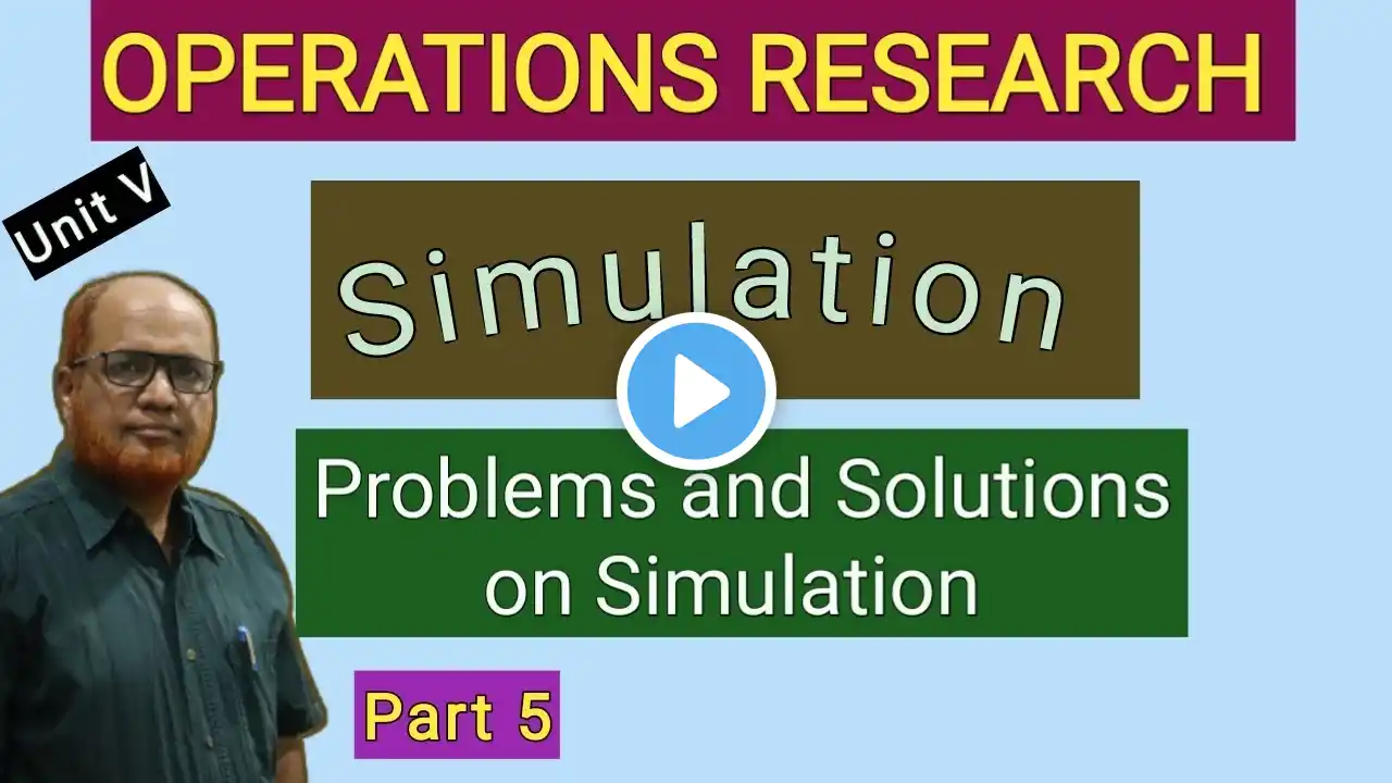 Operations Research I Simulation I Problems and Solutions I Part 5 I Hasham Ali Khan I