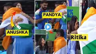 Hardik Pandya Hugs Anushka Sharma & Ritika Sajdeh After Champions Trophy title Win.