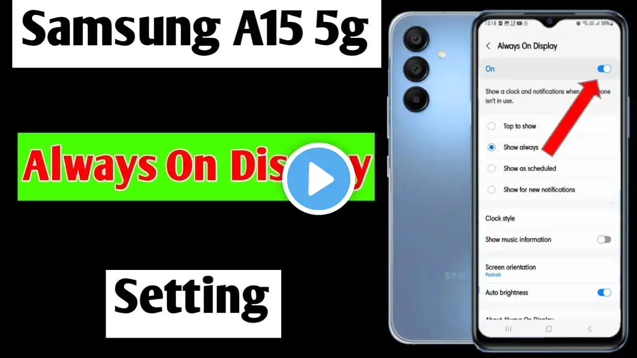 Samsung galaxy a15 5g always on display setting | how to enable always on display Samsung a15 5g