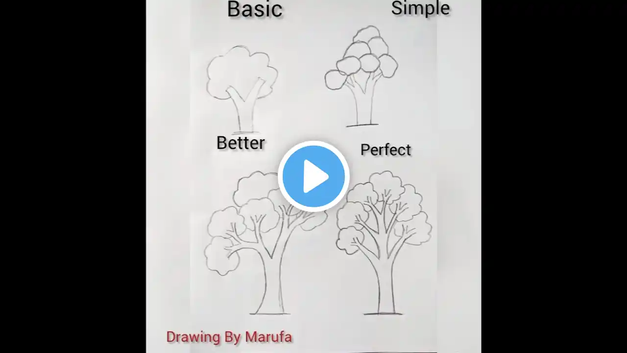 Easy Tree Drawing #shorts #tree #art #howtodraw #trending #shortvideo