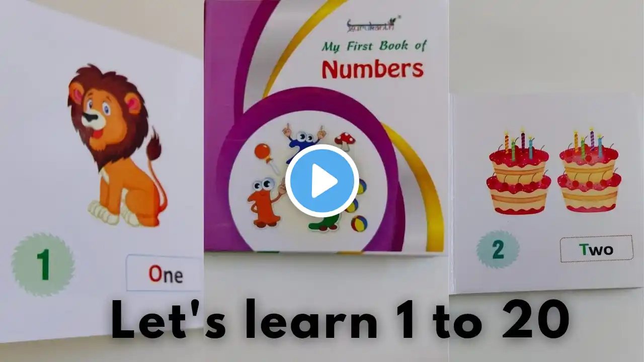 Let's learn 1 to 20 with spelling and counting|| fun numbers learning for toddlers|| 1 one 🕐..