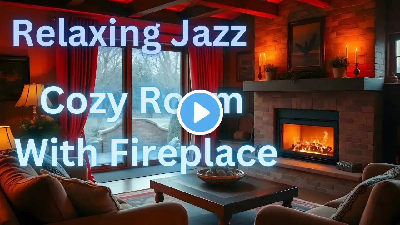 Warm Jazz Escape Cozy Room Ambience with Soft Fireplace