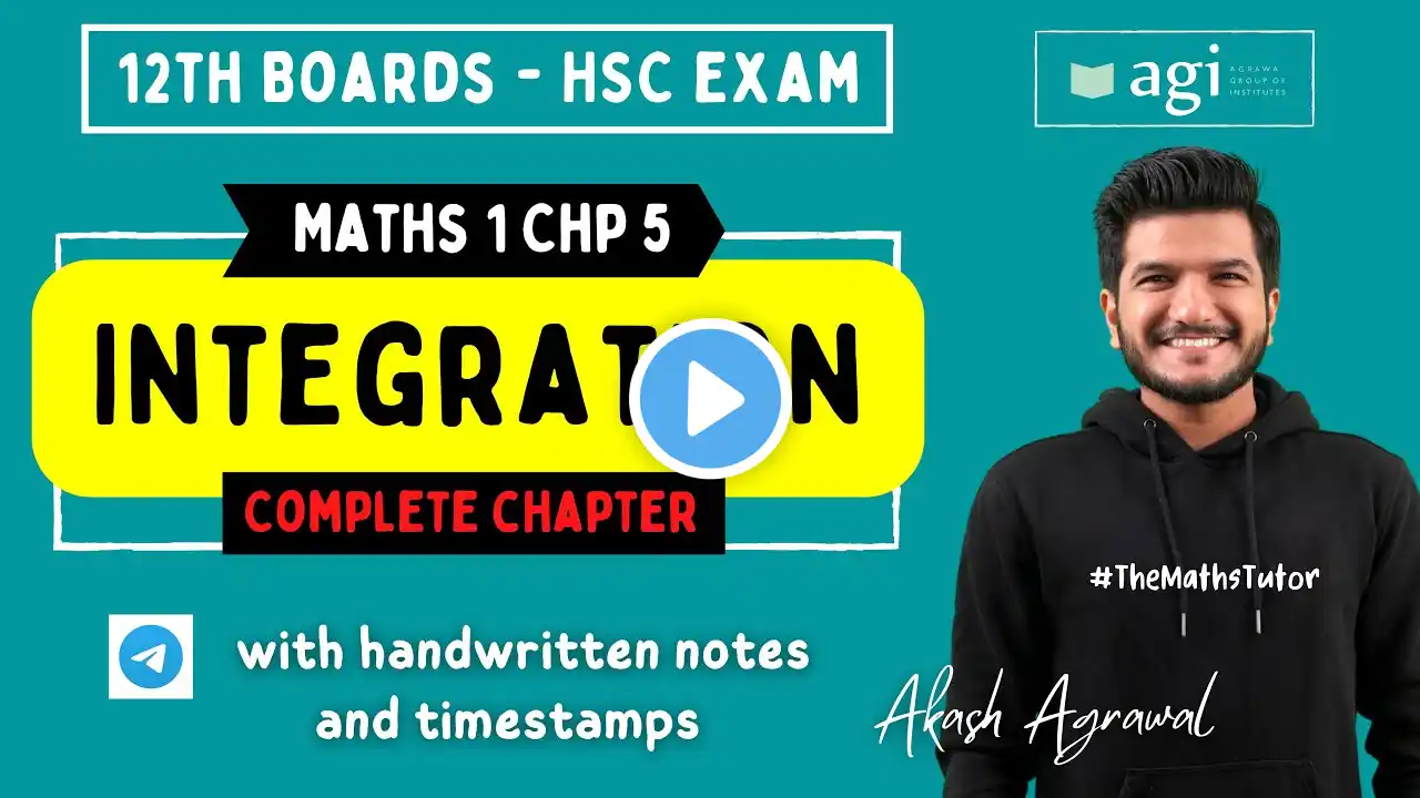 Integration all Exercises Solved | Maths 1 Chp 5 | Class 12th HSC Boards 2023 | Akash Agrawal