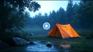 ⛈️ Soft Raindrops Hitting a Tent 🏕️ by a Silent Lake – 10 Hours of Deep Sleep