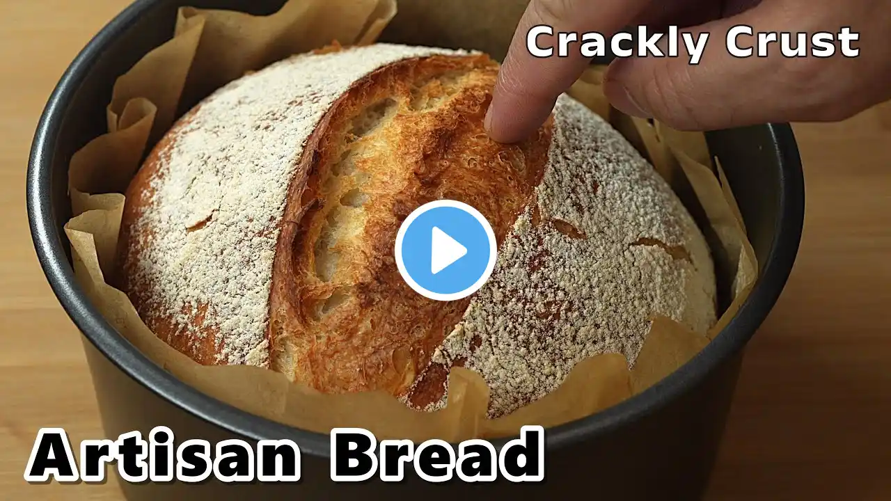 4 Ingredients NO KNEAD Artisan bread without DUTCH OVEN . Everyone can make !!