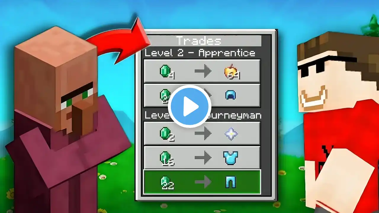 Minecraft but villagers trades op items|| minecraft pocket edition mod