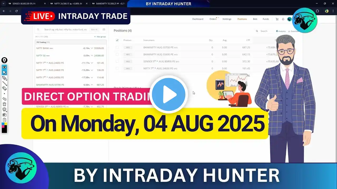 Live Bank Nifty Option Trading 📈 | Intraday Trading by Intraday Hunter