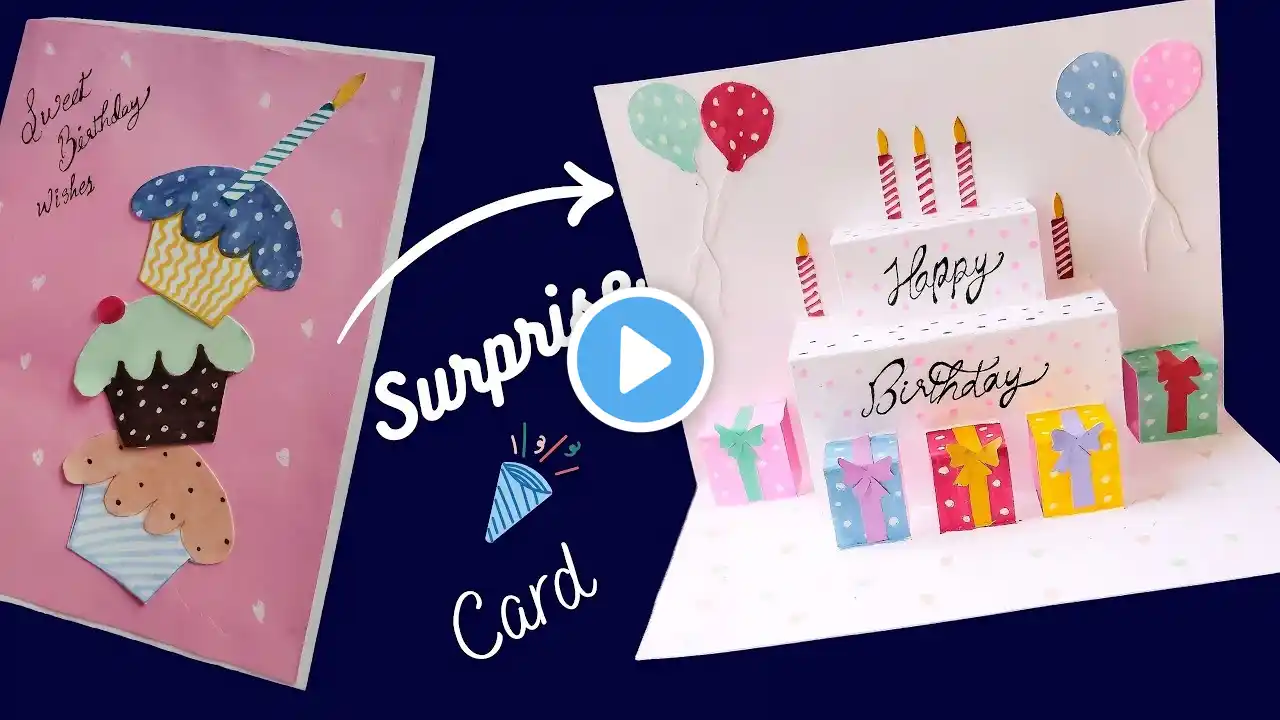 Cute Birthday Pop Up Card | How to make 3D birthday greeting card #diy #craft #birthdaycardideas