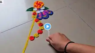 Gudi padwa festival rangoli design🧡💚गुढी पाडव्याला काढा हीच सुंदर रांगोळी💚🧡