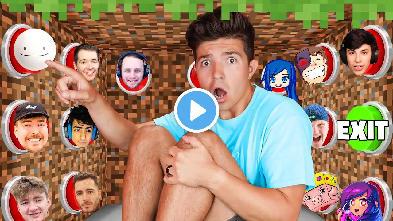 100 Minecraft YouTuber Mystery Buttons!