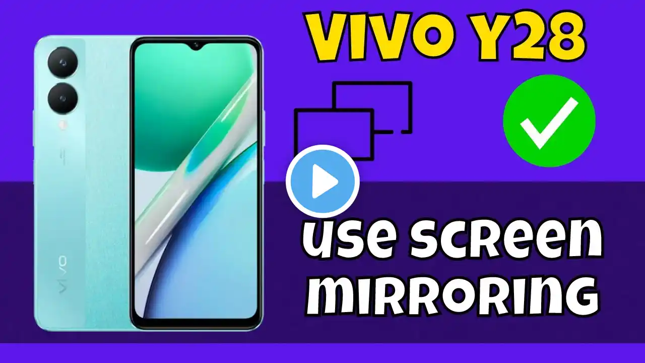 Screen mirroring and screen cast settings Vivo Y28 || How to use screen mirroring