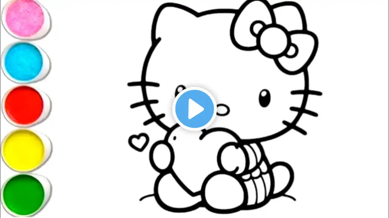 Hello Kitty Heart ❤️💞 Drawing, Painting and Coloring for Kids & Toddlers