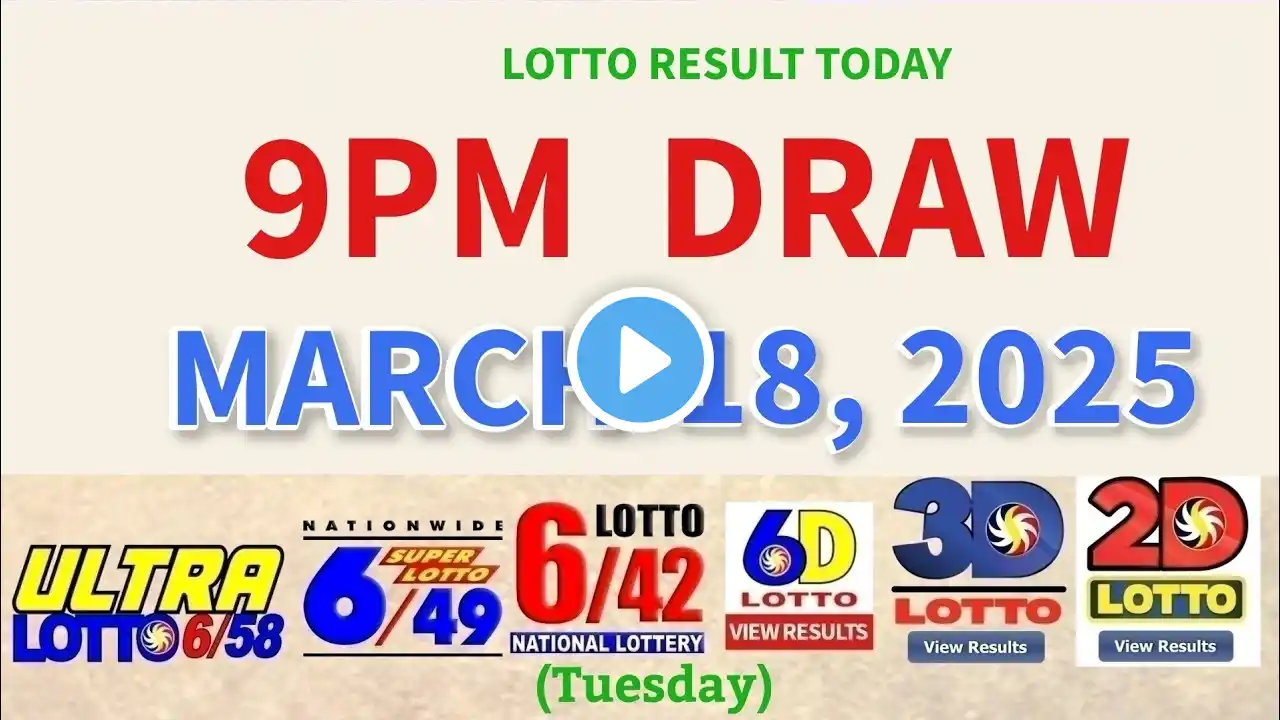 Lotto Result Today 9pm Draw March 18, 2025 Pcso