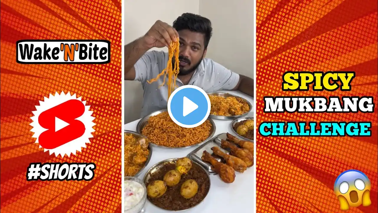 SPICY KOREAN NOODLES & CHICKEN BIRYANI EATING CHALLENGE🔥 #shorts #foodie #foodlover