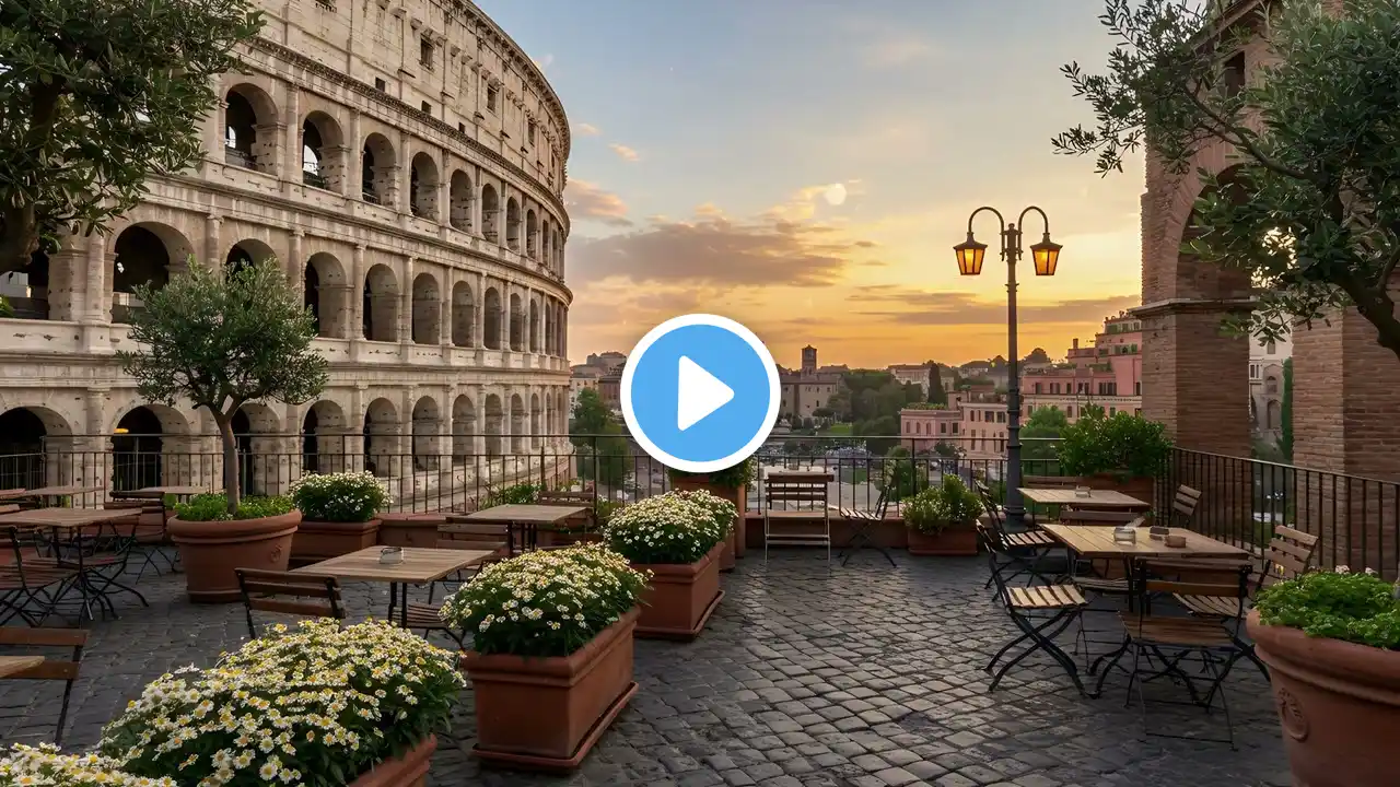 Rome Colosseum Sunset ☕ Smooth Jazz for Chill, Study & Relax #StudyMusic #Jazz