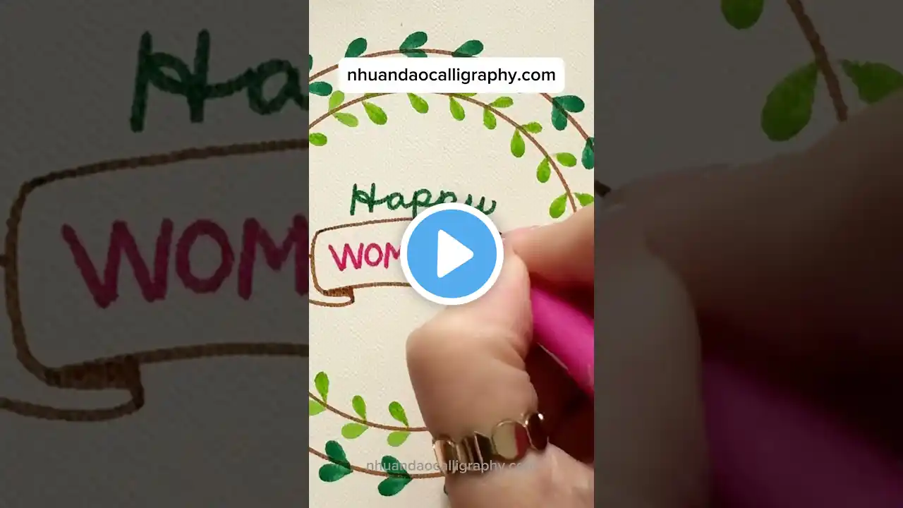 Crafting Joy: Easy Women's Day Card Tutorial 💖 #nhuandaocalligraphy #shorts #WomenDayCard #DIYcard