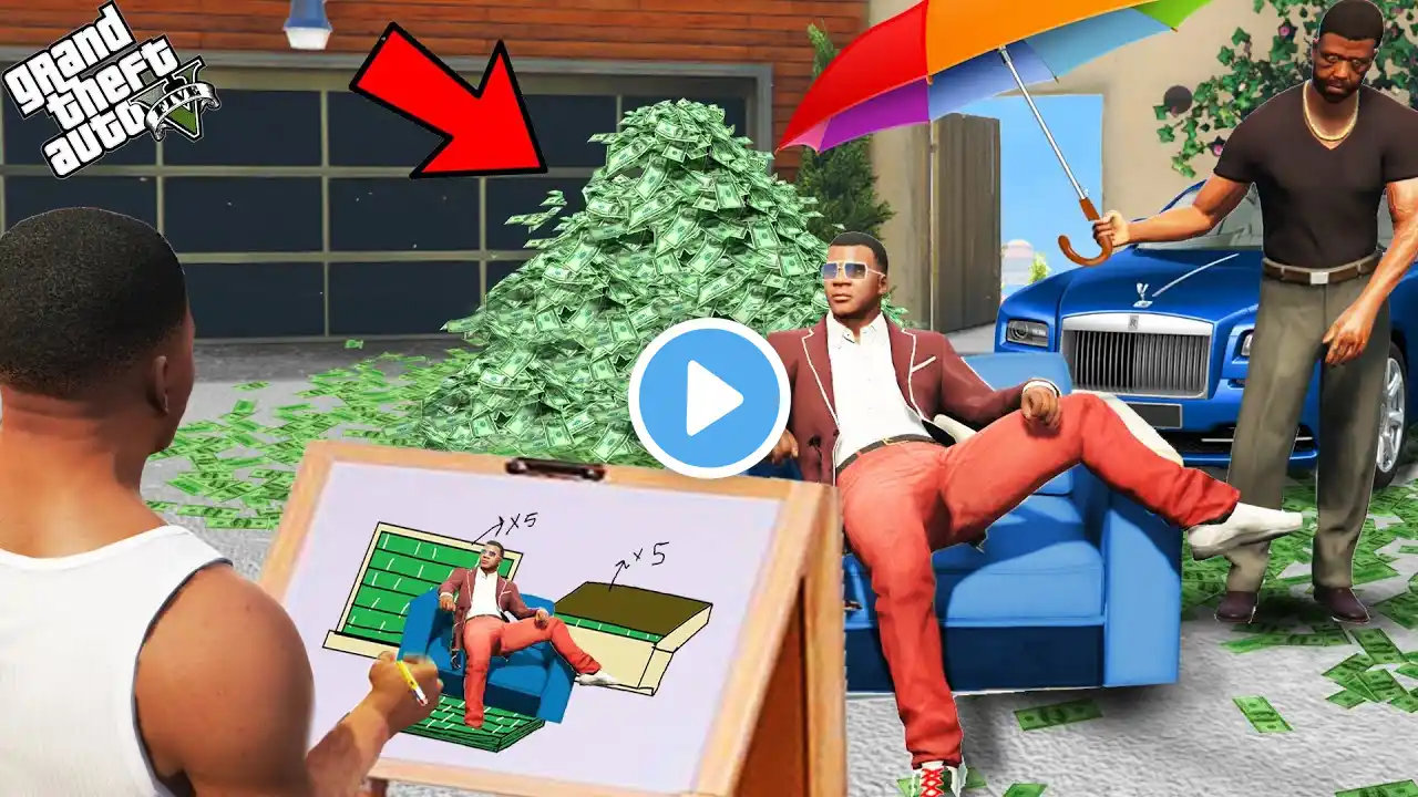 Franklin Uses Magical Painting To Become The Richest Person In Gta 5