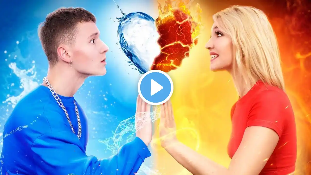 We Got Into the World of Elements | Fire Girl vs Water Boy