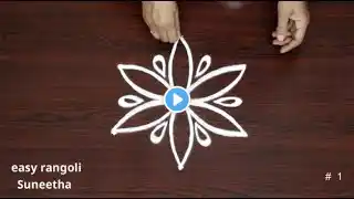 How to make easy and simple Dussehra muggulu ||Navarathri rangoli design || Apartment kolam