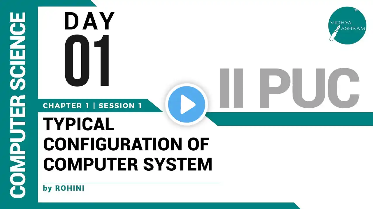 DAY 01 | COMPUTER SCIENCE | II PUC | TYPICAL CONFIGURATION OF COMPUTER SYSTEM | L1