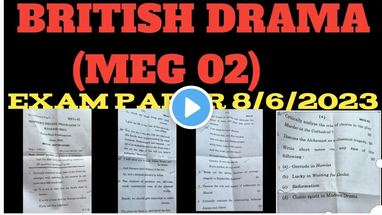 Meg 02 BRITISH DRAMA EXAM PAPER 08/06/2023