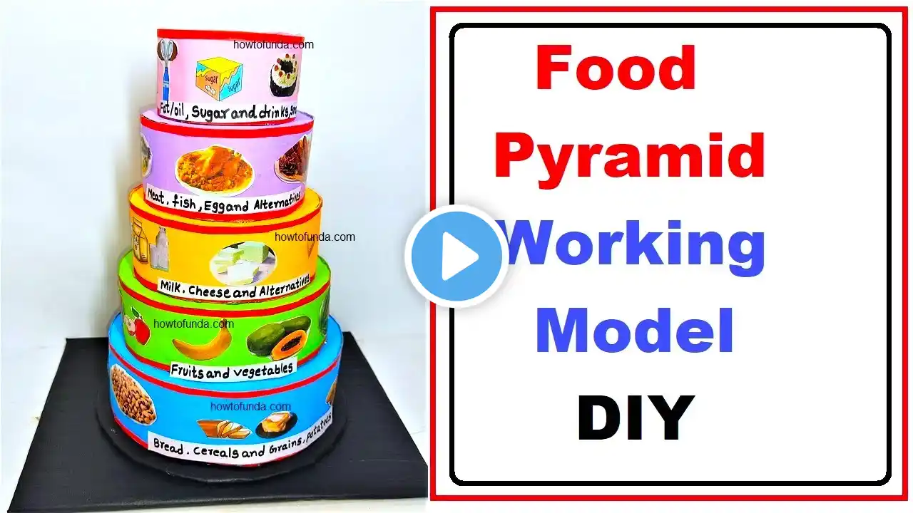 food pyramid working model for science project - diy ‪@howtofunda‬  | still model