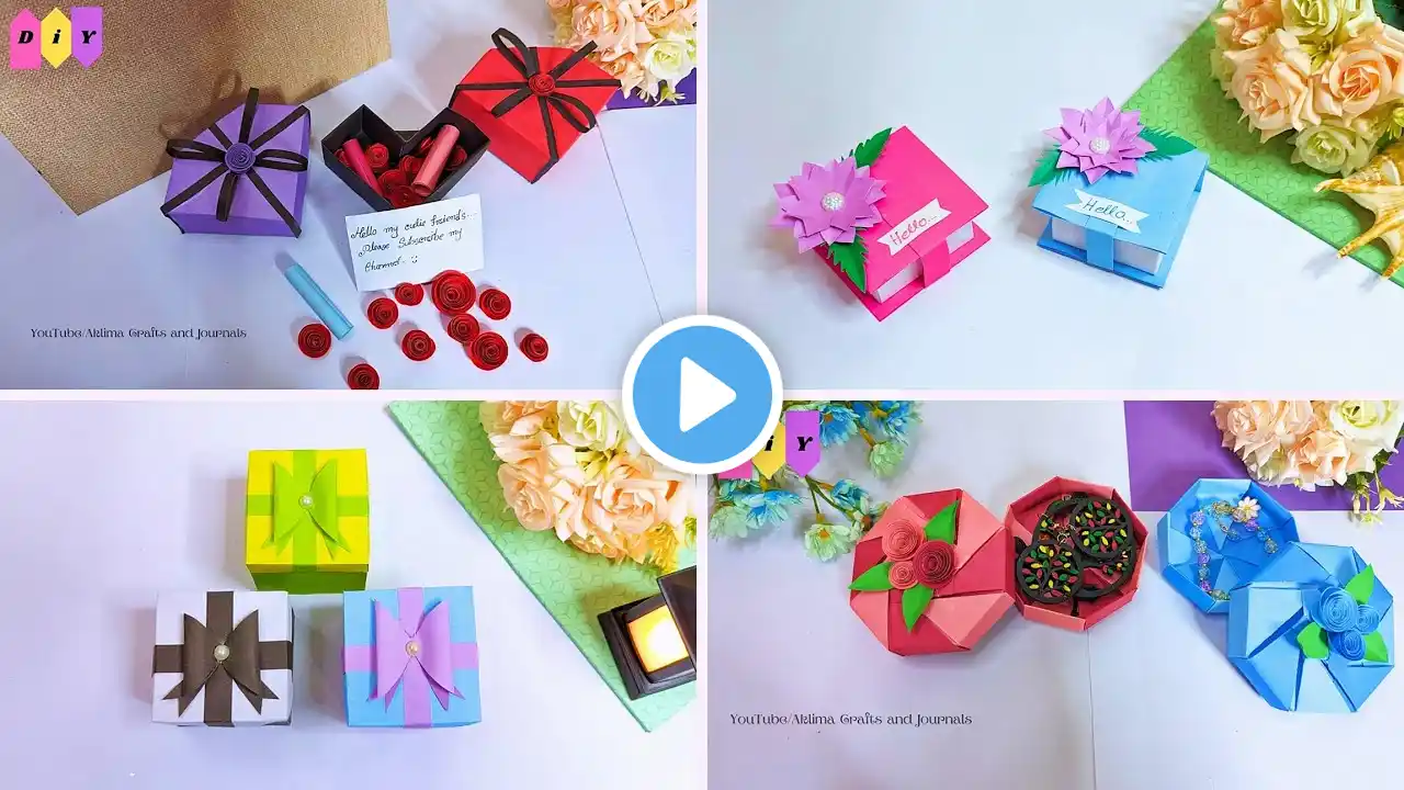 4 Best Paper Craft Ideas / How To Make DIY Origami Paper Gift Box / Origami Hexagonal Jewelry Box