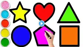 Learn shapes for kids , 2d shapes and colors, Circle pentagon triangle, preschool learning #shapes