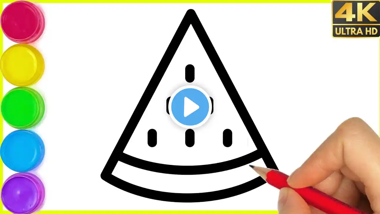 How to draw watermelon π Drawing easy || Draw a cute watermelon icecream Drawing step by step.