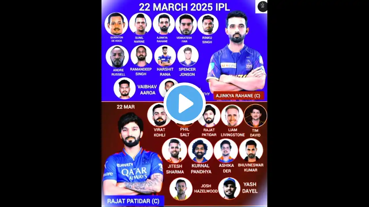 Rcb vs kkr 1st ipl2025 match Rcbvskkr squad #kkrvsrcb #ipl2025 #squad #kingkohli #shorts #rcbvskkr