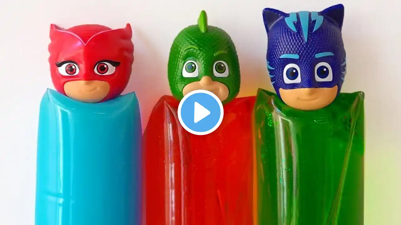 Pj Masks Wrong heads toys and Learn Colors with Colorful Gels pj masks