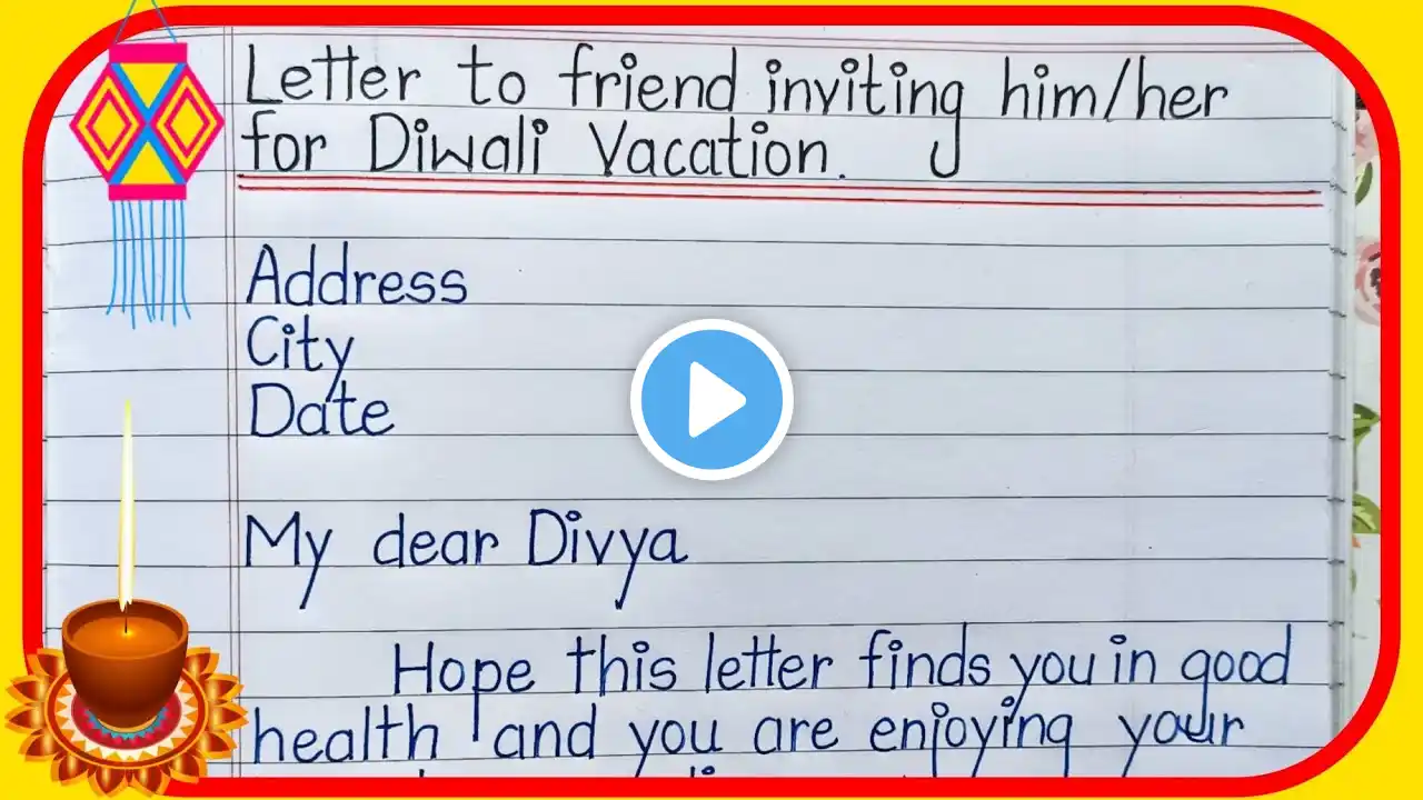 letter to friend inviting him/her for diwali festival | letter to friend | diwali invitation letter